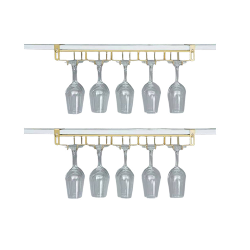 Contemporary Hanging Wine Glass Rack Stemware Holder for Kitchen