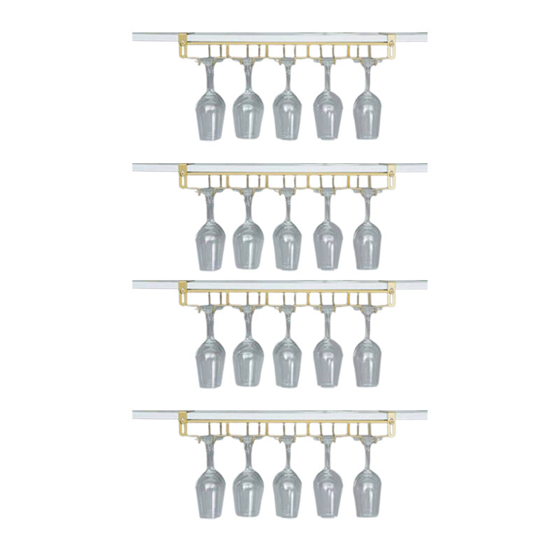 Contemporary Hanging Wine Glass Rack Stemware Holder for Kitchen