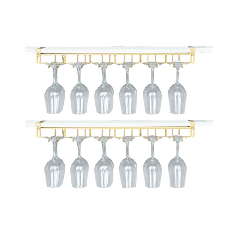 Contemporary Hanging Wine Glass Rack Stemware Holder for Kitchen