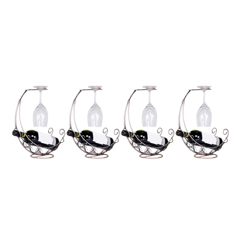 Modern Metal Wine Bottle Rack Countertop Bottle Holder for Living Room