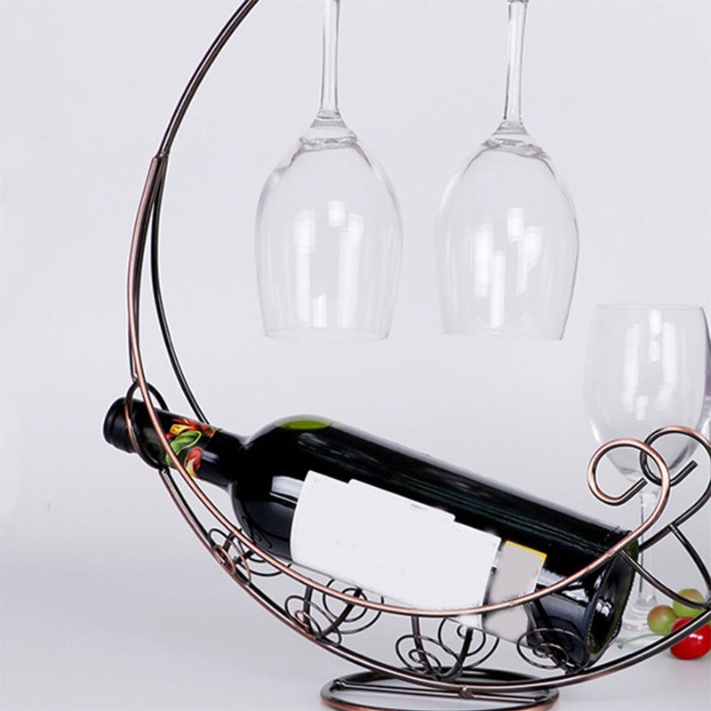 Modern Metal Wine Bottle Rack Countertop Bottle Holder for Living Room