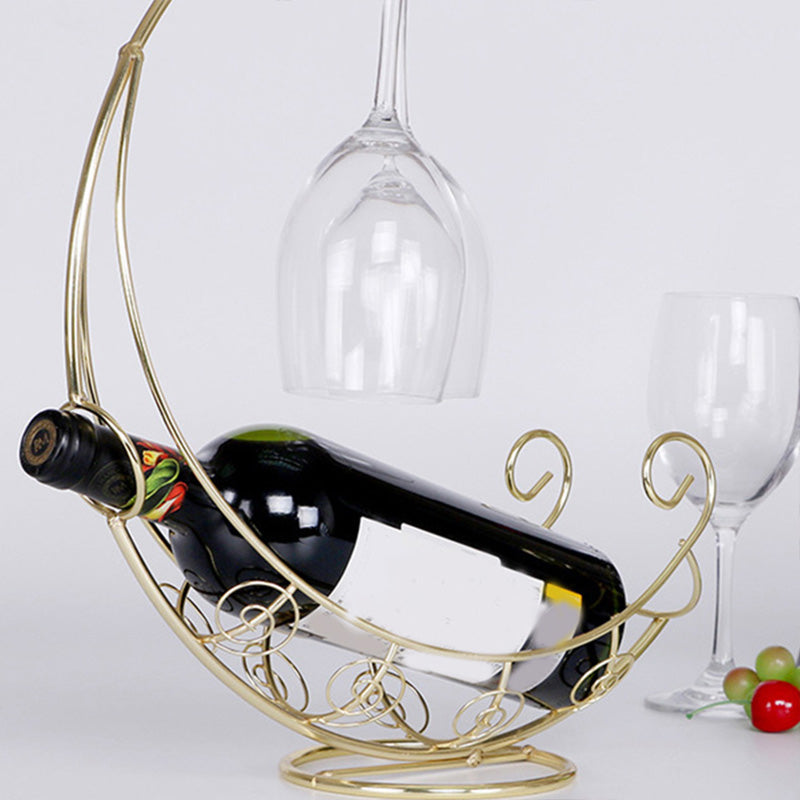 Modern Metal Wine Bottle Rack Countertop Bottle Holder for Living Room