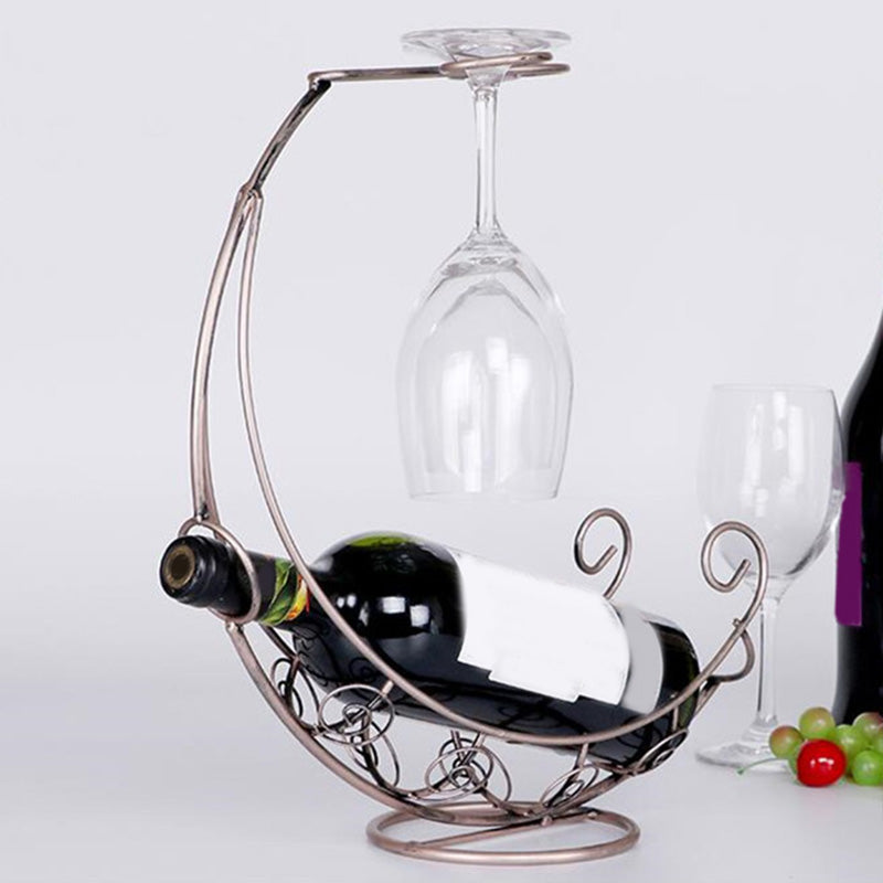 Modern Metal Wine Bottle Rack Countertop Bottle Holder for Living Room