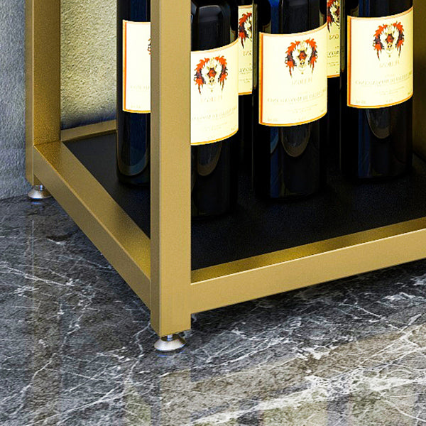 Metal Floor Wine Bottle Holder Industrial Wine Rack Bottle with Shelf