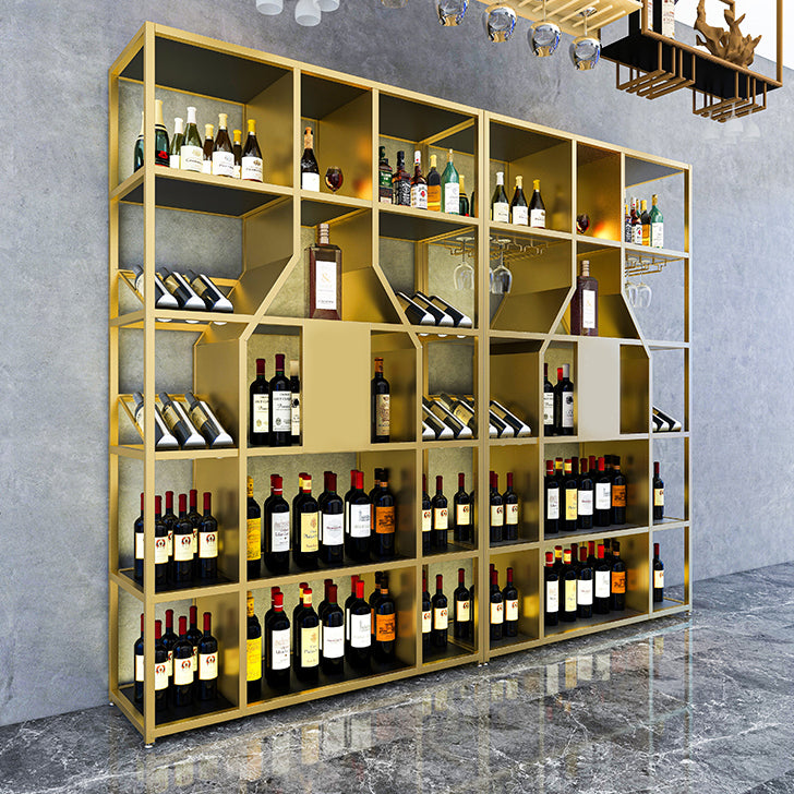 Metal Floor Wine Bottle Holder Industrial Wine Rack Bottle with Shelf