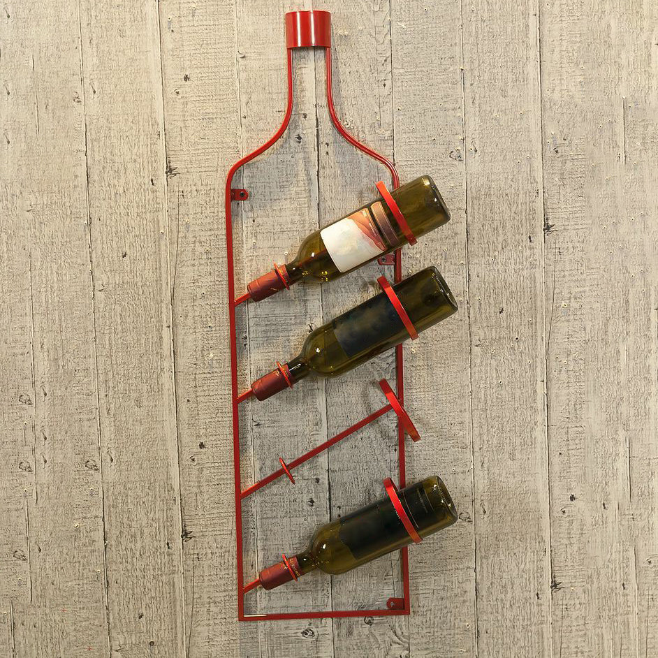 Metal Wall Mounted Wine Bottle Rack Industrial Bottle Holder