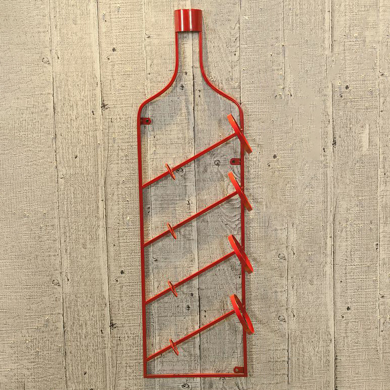 Metal Wall Mounted Wine Bottle Rack Industrial Bottle Holder