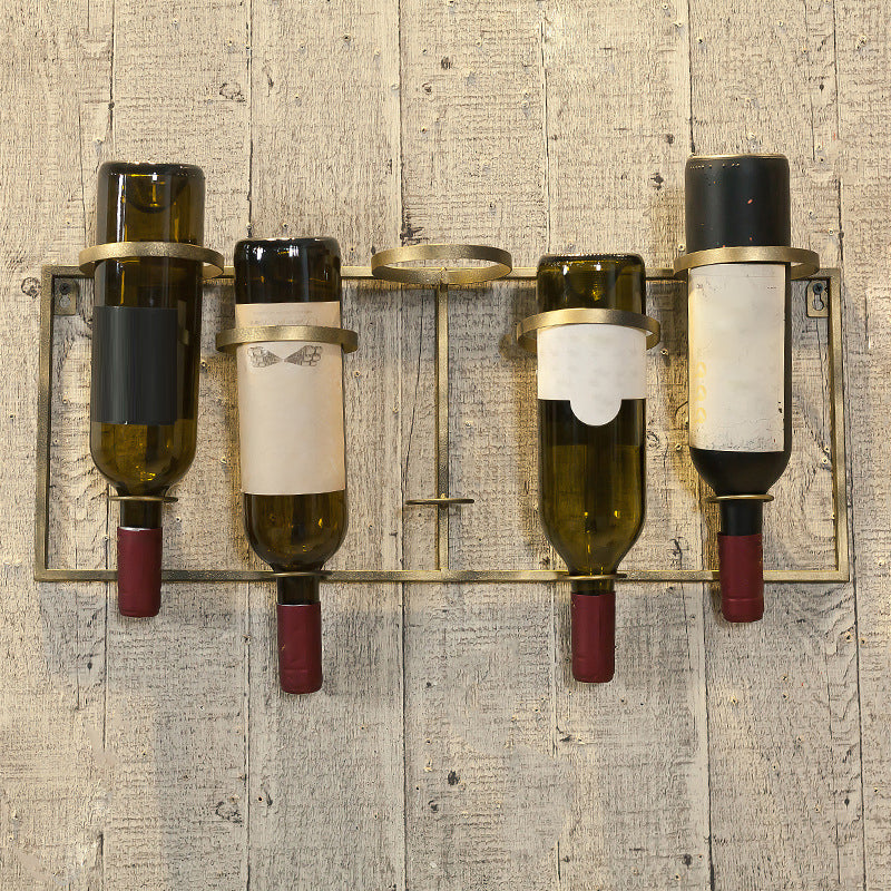 Metal Wall Mounted Wine Bottle Rack Industrial Bottle Holder