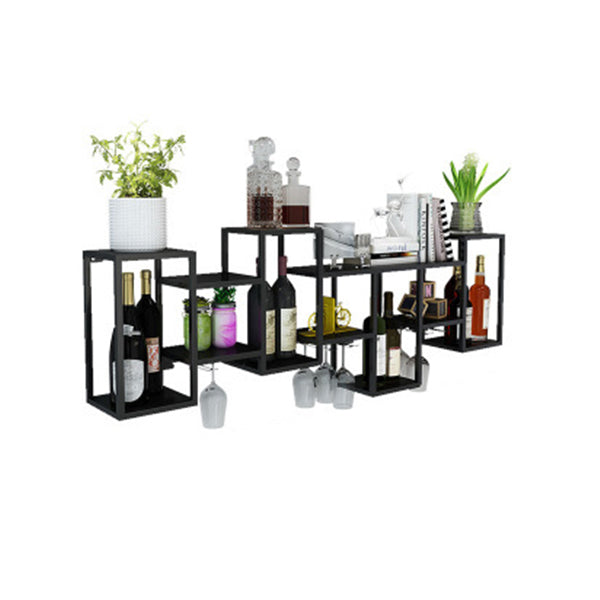 Metal Wall Mounted Wine Bottle & Glass Rack Modern Wine Rack Kit