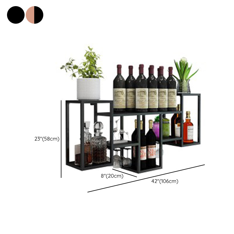 Metal Wall Mounted Wine Bottle & Glass Rack Modern Wine Rack Kit