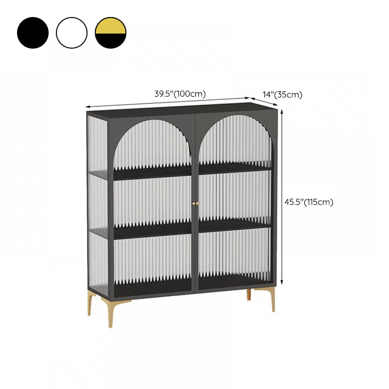 Industrial Glass Doors Curio Cabinet Metal Storage Cabinet with Legs