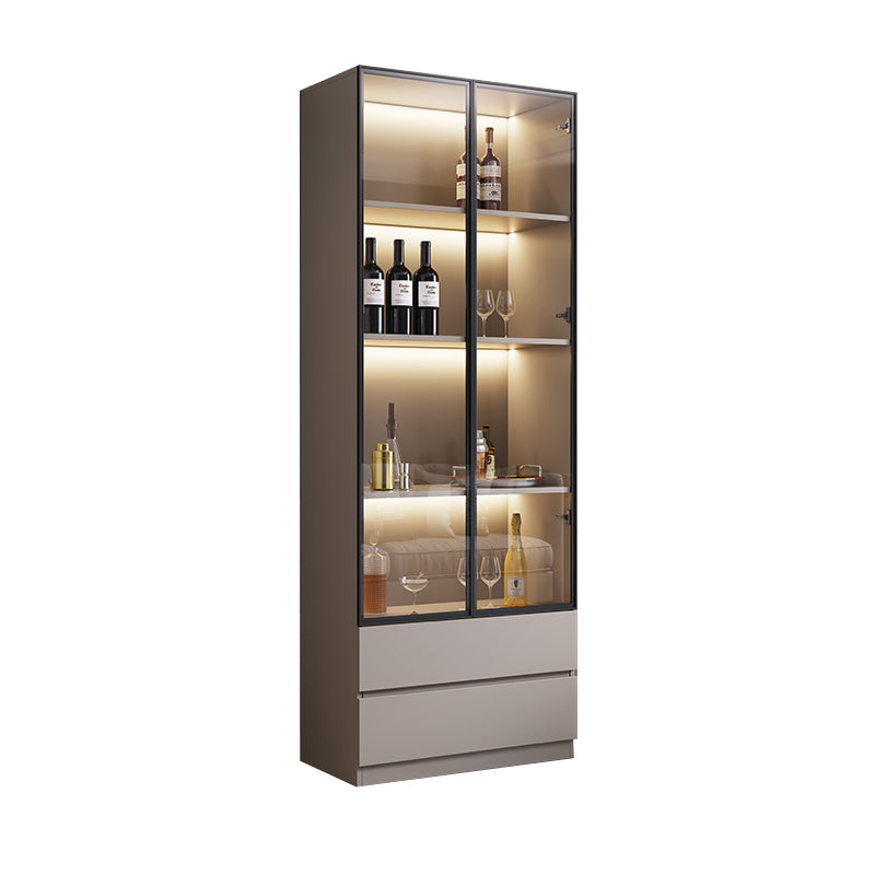 Contemporary Wood Display Stand Glass Doors Display Cabinet with Door