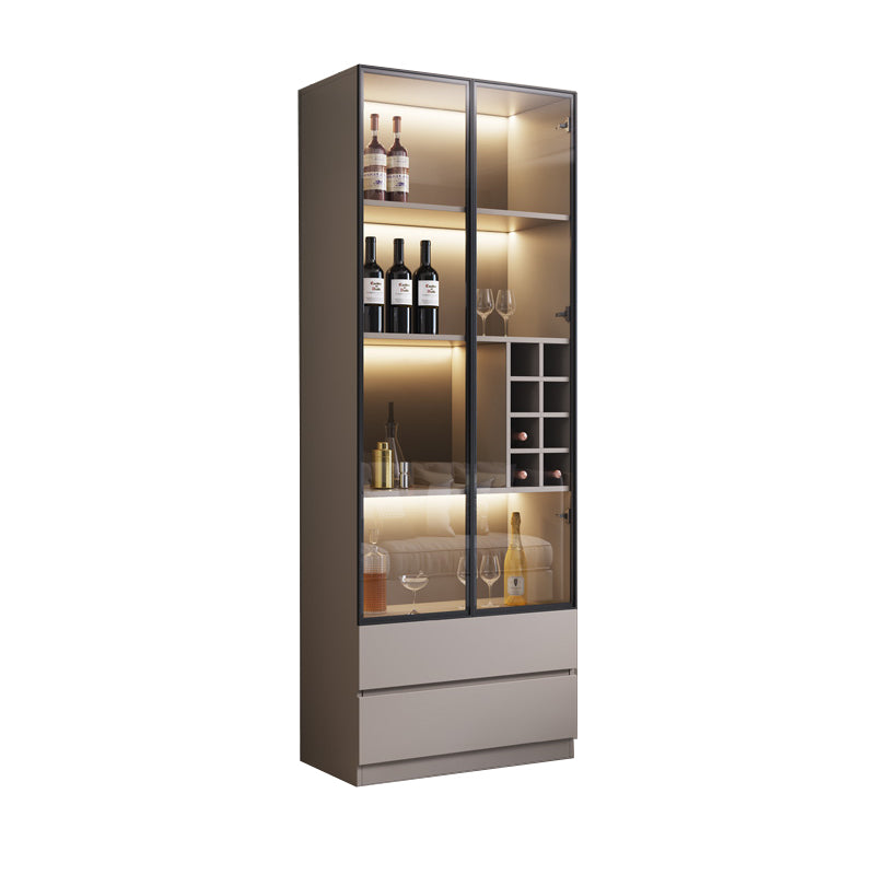 Contemporary Wood Display Stand Glass Doors Display Cabinet with Door