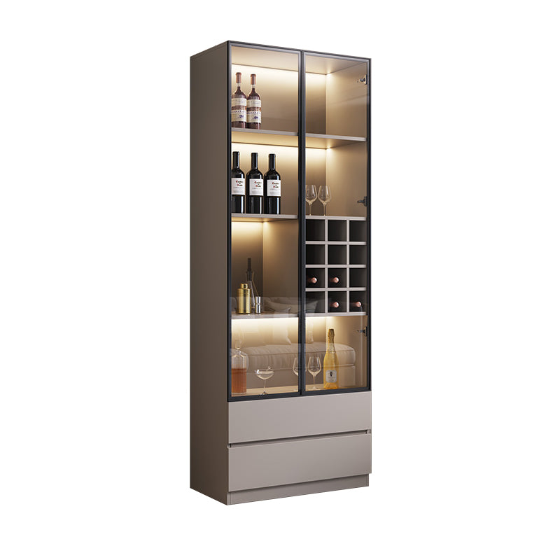 Contemporary Wood Display Stand Glass Doors Display Cabinet with Door