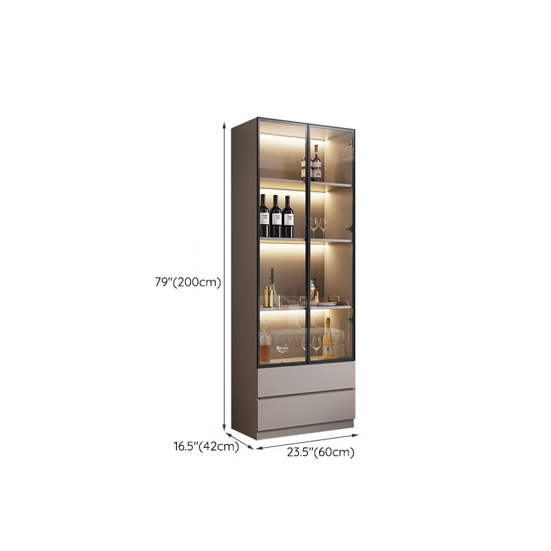 Contemporary Wood Display Stand Glass Doors Display Cabinet with Door