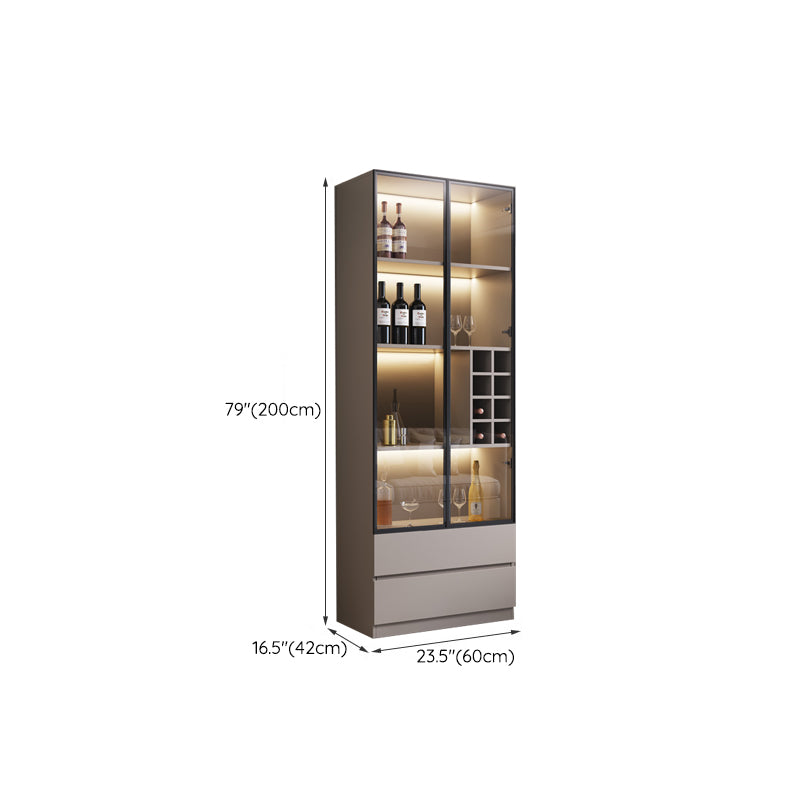 Contemporary Wood Display Stand Glass Doors Display Cabinet with Door