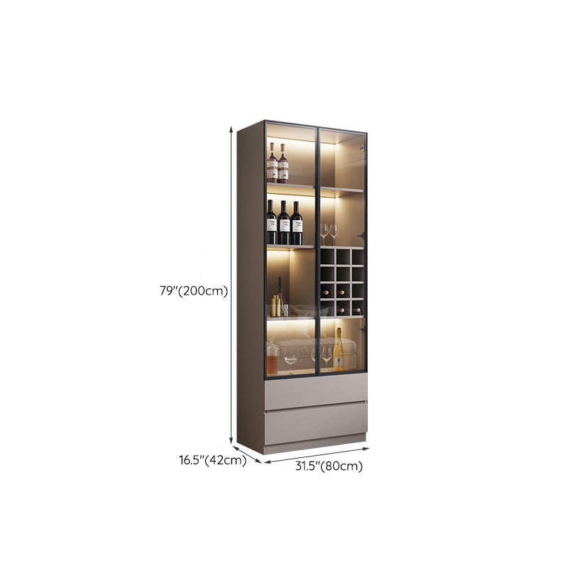 Contemporary Wood Display Stand Glass Doors Display Cabinet with Door