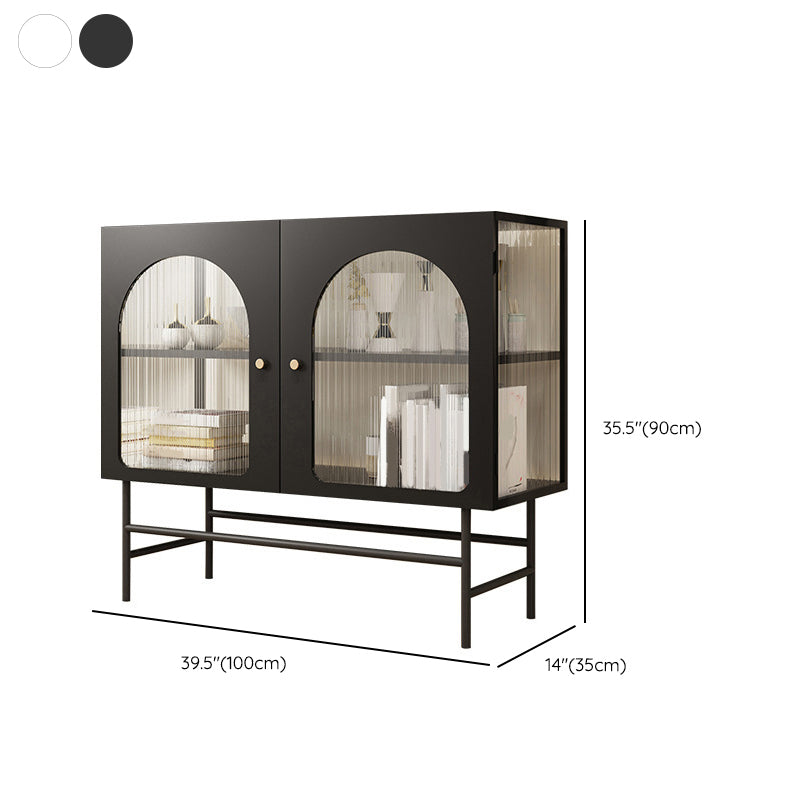 Modern Storage Cabinet 35"H Glass Door Display Buffet Cabinet for Dining Room