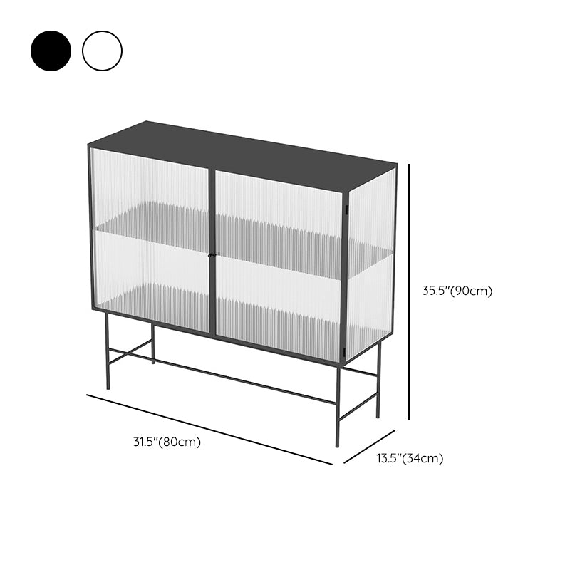 Modern Storage Cabinet 35" Glass Door Display Buffet Cabinet for Dining Room