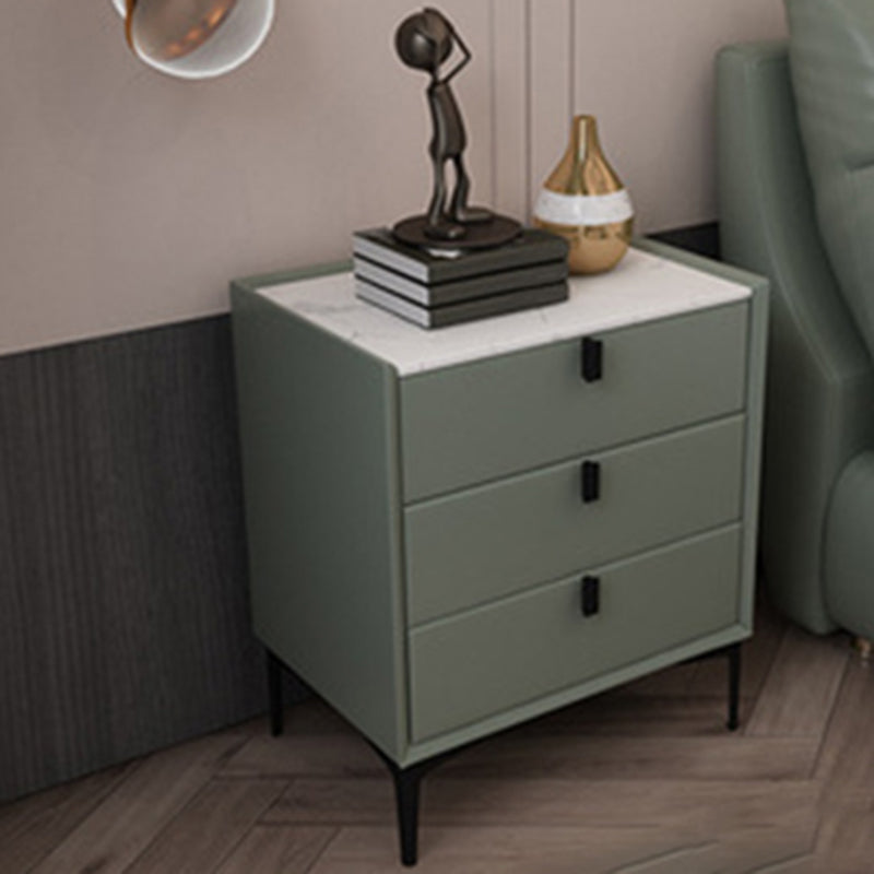 Contemporary Night Table Solid Wood Bed Nightstand with 3 Drawers