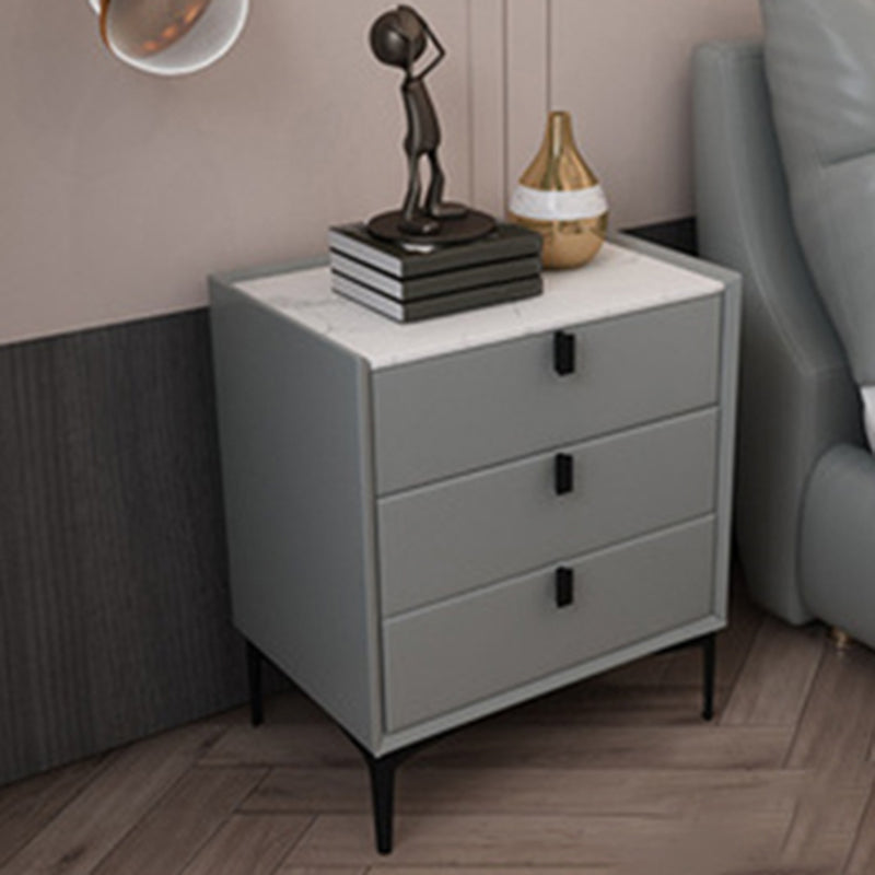 Contemporary Night Table Solid Wood Bed Nightstand with 3 Drawers