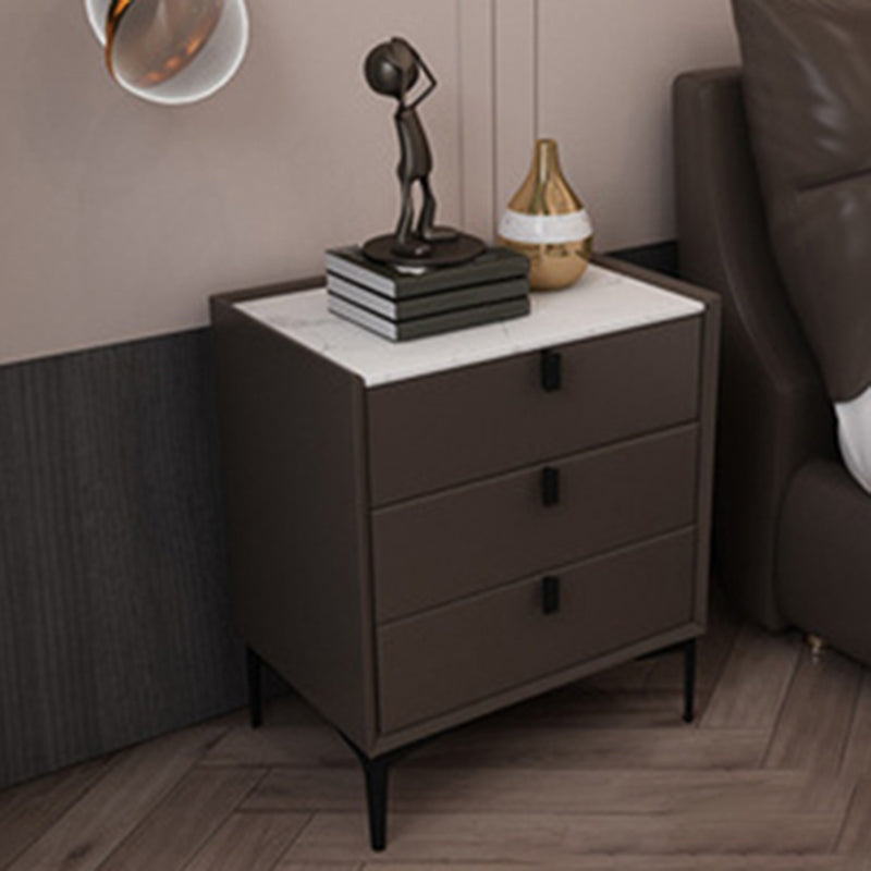 Contemporary Night Table Solid Wood Bed Nightstand with 3 Drawers