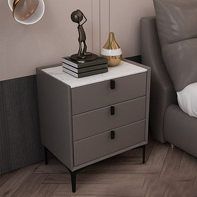 Contemporary Night Table Solid Wood Bed Nightstand with 3 Drawers