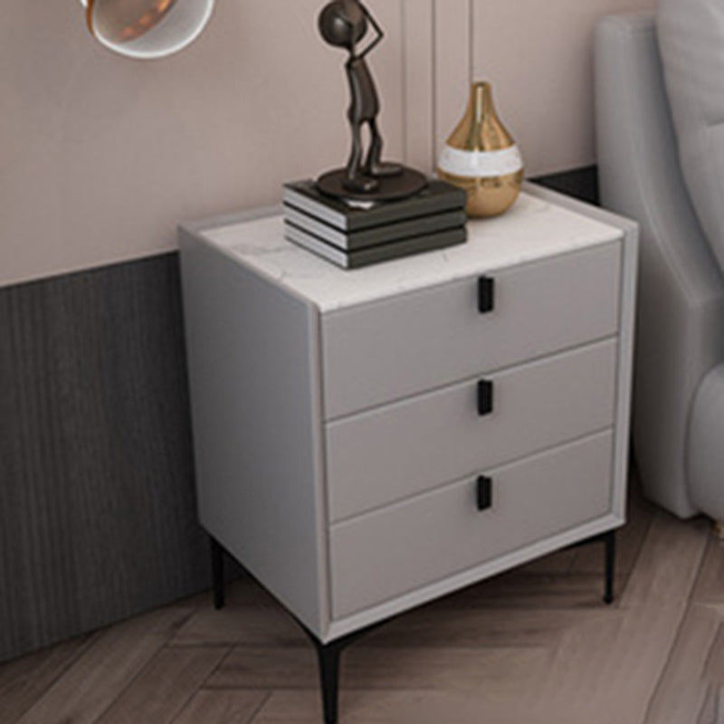 Contemporary Night Table Solid Wood Bed Nightstand with 3 Drawers