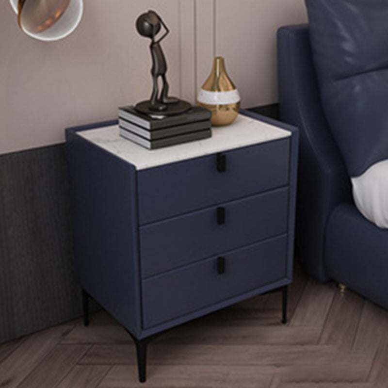 Contemporary Night Table Solid Wood Bed Nightstand with 3 Drawers