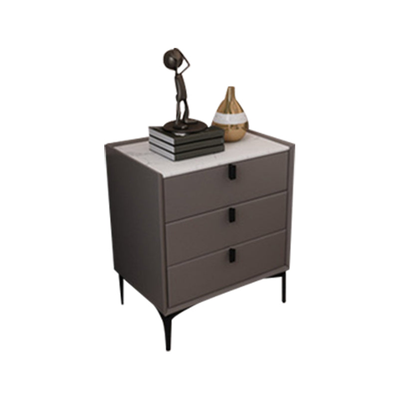 Contemporary Night Table Solid Wood Bed Nightstand with 3 Drawers