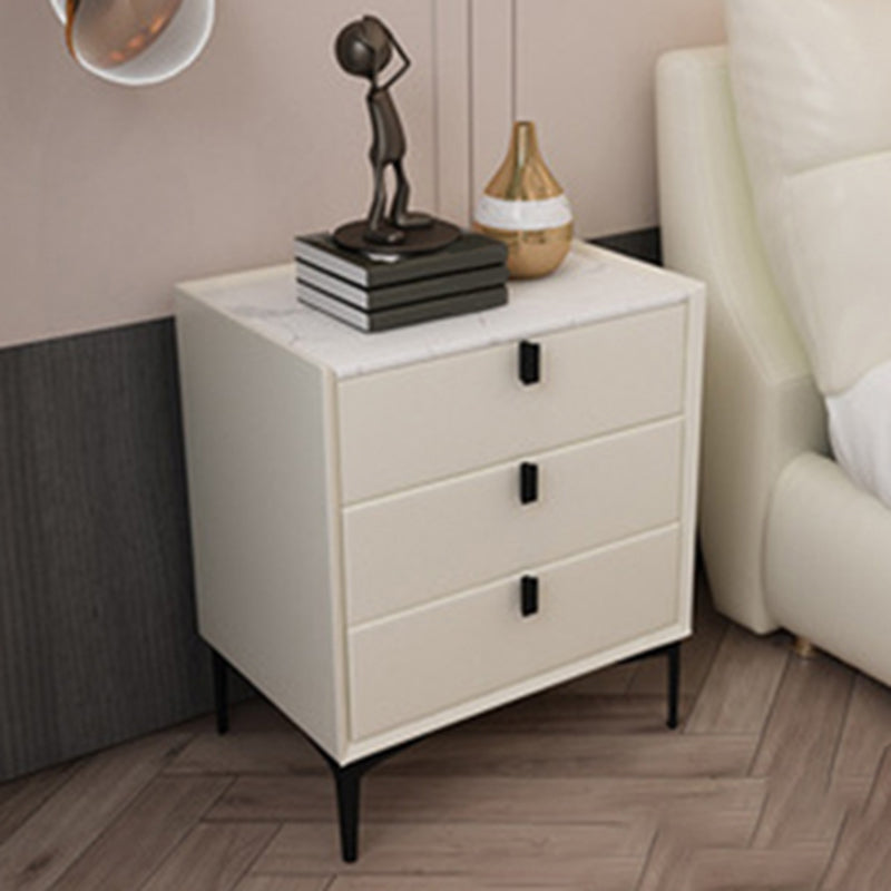 Contemporary Night Table Solid Wood Bed Nightstand with 3 Drawers