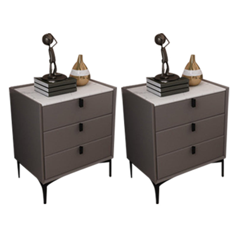 Contemporary Night Table Solid Wood Bed Nightstand with 3 Drawers