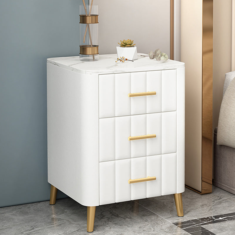 Drawer Storage Bed Nightstand Marble Bedside Cabinet for Bedroom