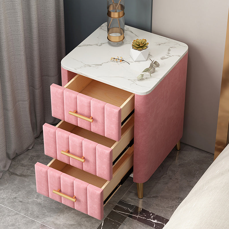 Drawer Storage Bed Nightstand Marble Bedside Cabinet for Bedroom