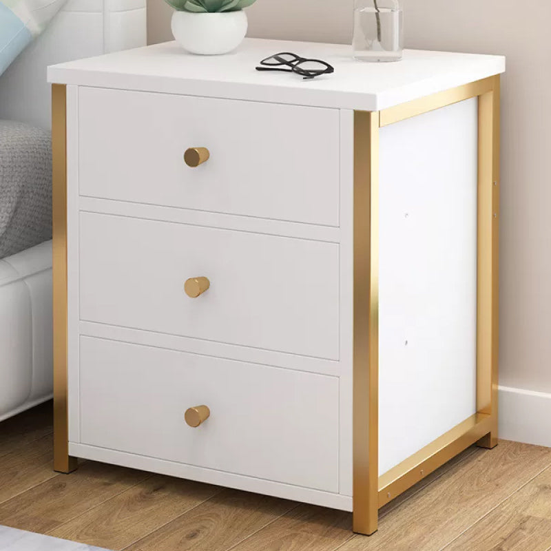 Contemporary Night Table Solid Wood Nightstand with Drawers ,19.7" Tall