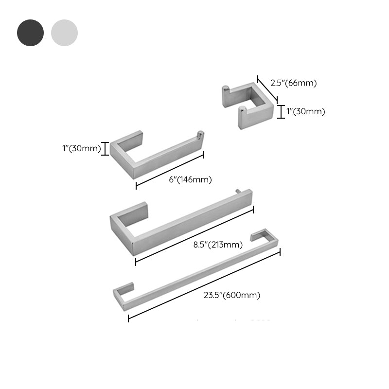 Stainless Steel Bathroom Set 4-piece Modern Style Simple Bathroom Hardware Set
