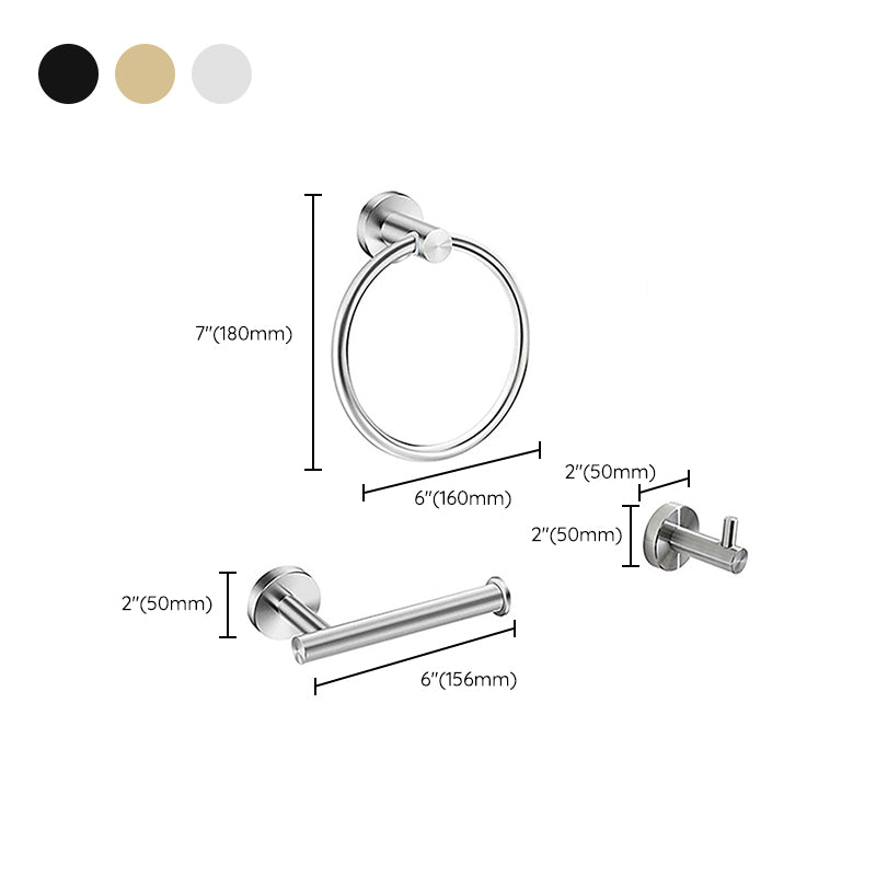 Stainless Steel Bathroom Set 3-piece Modern Style Simple Bathroom Hardware Set