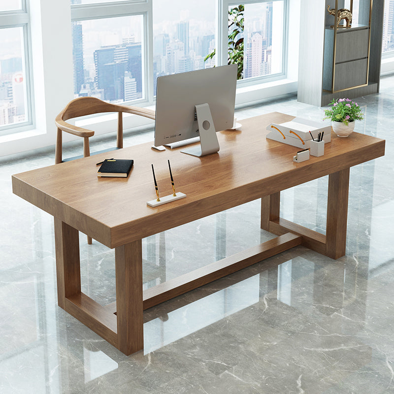 Contemporary Writing Desk Rectangular Pine Solid Wood Office Desk