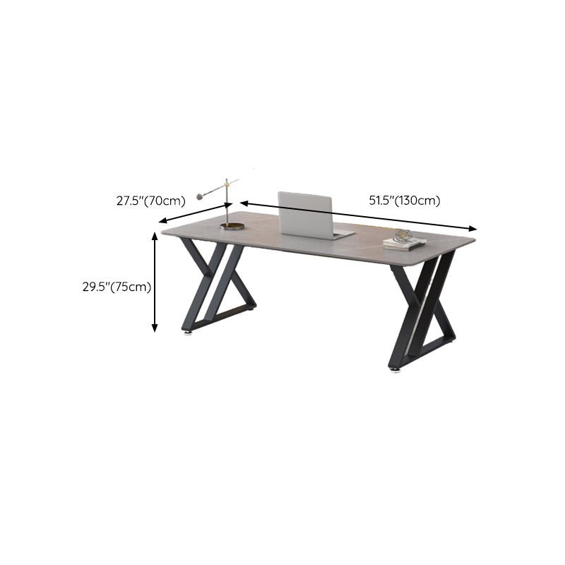 29.53" H Industrial Rectangular Office Desk Antique Finish Computer Desk with Metal Legs