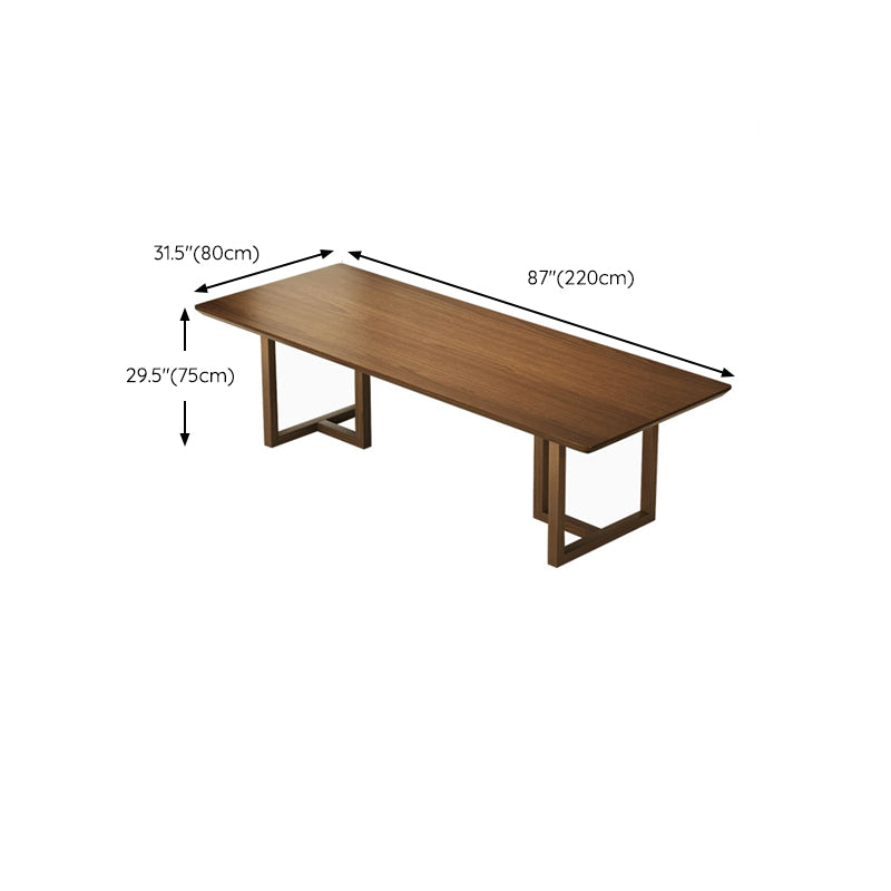 Solid Wood Rectangular Office Desk Modern 1-shelf Writing Desk