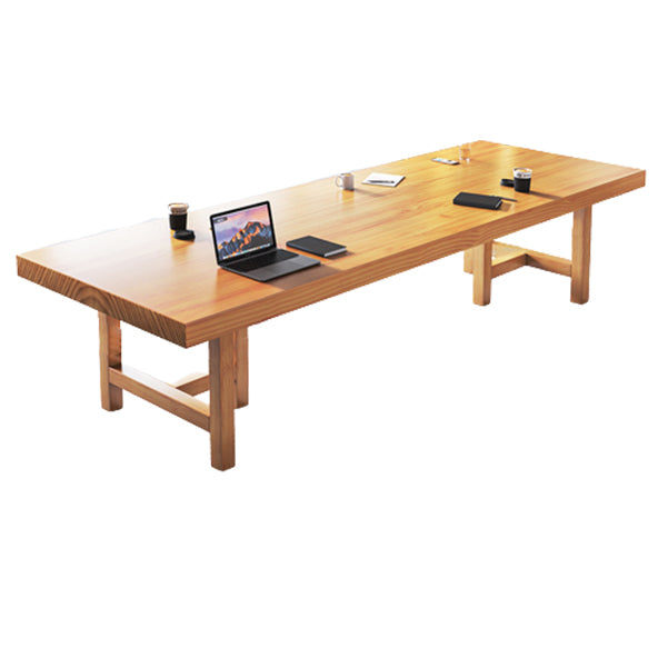 Contemporary Rectangular Office Desk Natural Executive Desk for Office