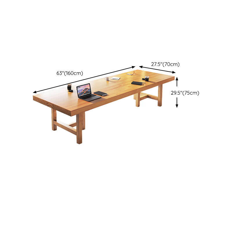 Contemporary Rectangular Office Desk Natural Executive Desk for Office