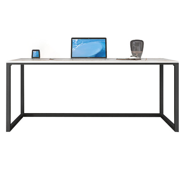 Stone Rectangular Office Desk 29.53" Tall 1-shelf Writing Desk