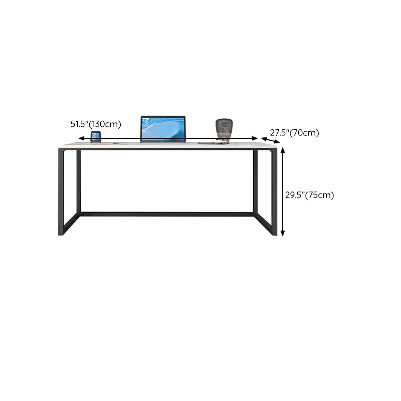 Stone Rectangular Office Desk 29.53" Tall 1-shelf Writing Desk