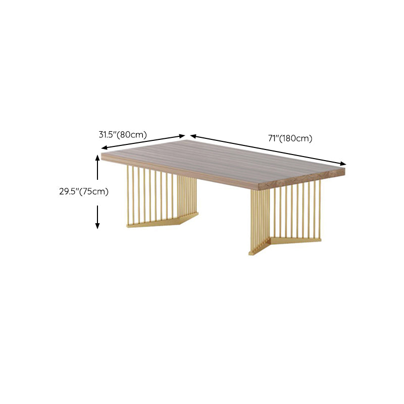 Rectangular Modern Executive Desk Natural Office Desk with Metal Legs