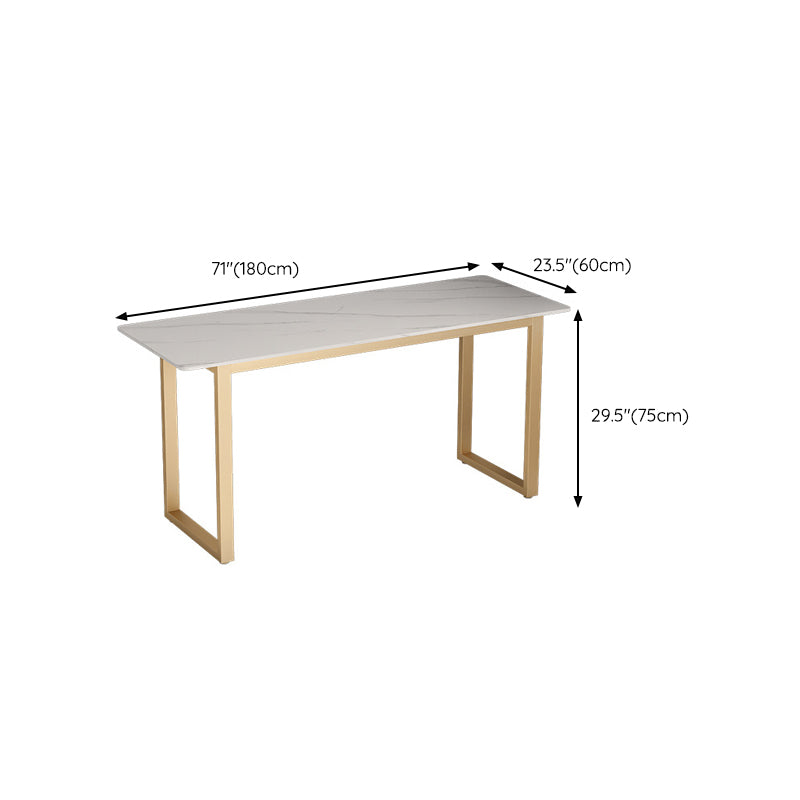 23.62" W Stone Office Desk Modern Sled Base Writing Desk with 1 Shelf