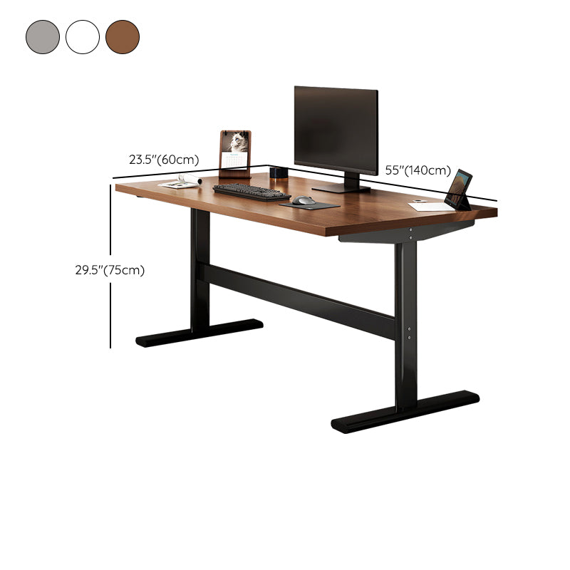 Modern Wood Office Desk Cable Management Rectangular Computer Desk