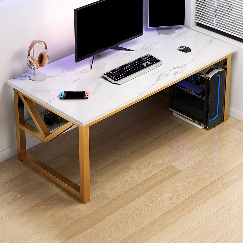 Modern Wood Computer Desk Cable Management Rectangular Office Desk