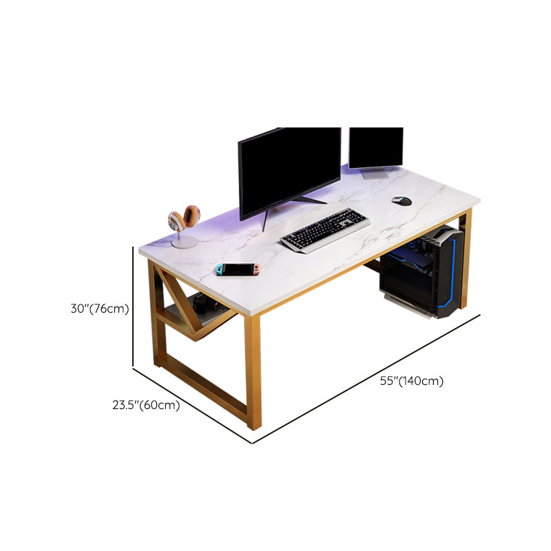 Modern Wood Computer Desk Cable Management Rectangular Office Desk