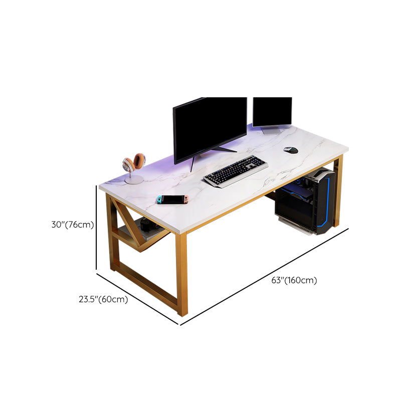 Modern Wood Computer Desk Cable Management Rectangular Office Desk